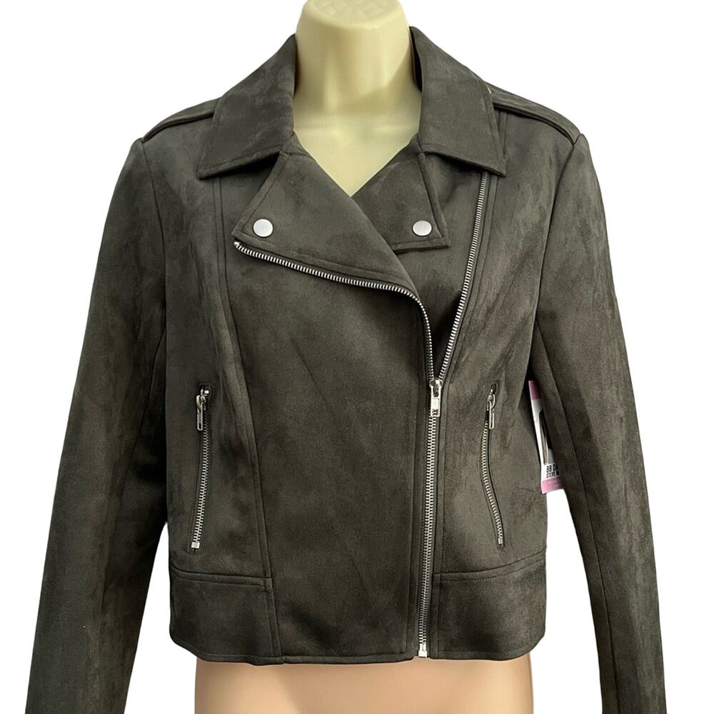 Steve Madden BB Dakota Green Faux Suede Moto Jacket NWT Size Small